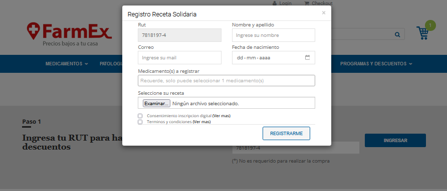 Pasos de registro
